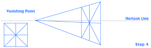 1 point perspective Step 4