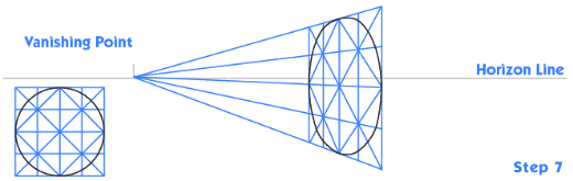 1 point perspective Step 7