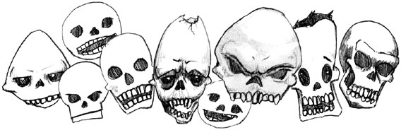 Cartoon Drawing of a Skull