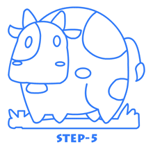cartoon cow drawing Step 5