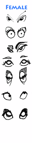 yeux de dessin animé femelle