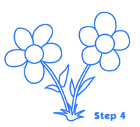 Cartoon flowers drawing lesson
