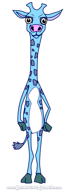 how to draw a cartoon giraffe st5