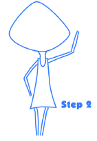 cartoon girl step 2