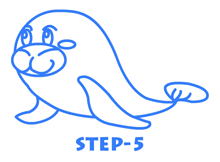cartoon manatee drawing step 5