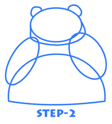 cartoon panda drawing step 2