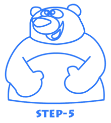cartoon panda drawing step 6