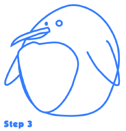 cartoon penguins step 3