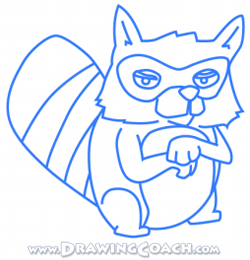how to draw a cartoon raccoon st4