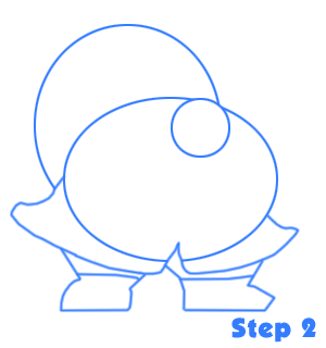 cartoon santa drawing step 2