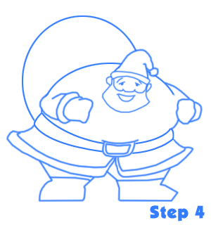cartoon santa drawing step 4