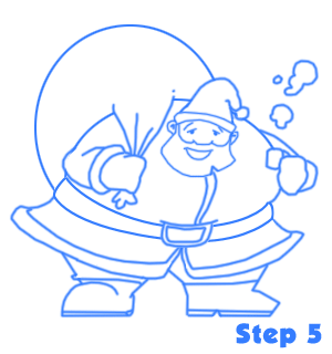 cartoon santa drawing step 5