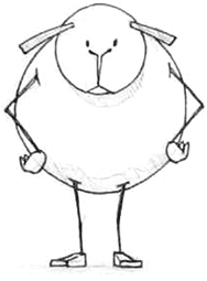 Cartoon Drawing of a Sheep