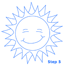 rawing a Bright and Happy Cartoon Sun | Learn How To Draw Online
