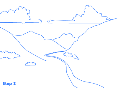How to Draw a Cartoon Valley | Learn How To Draw Online
