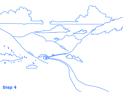 How to Draw a Cartoon Valley | Learn How To Draw Online