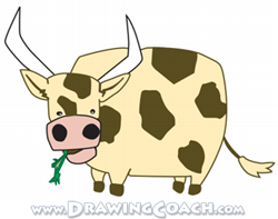 how to draw a cartoon cow st4