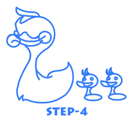 duck cartoon drawing step 4