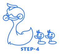 how to draw a cartoon duck st4