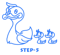 duck cartoon drawing step 5
