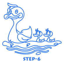 duck cartoon drawing step 6
