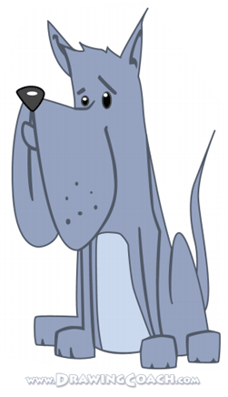 how to draw a cartoon dog st4