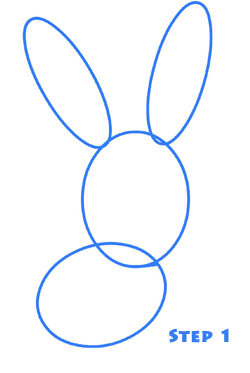 how to draw a bunny step 1