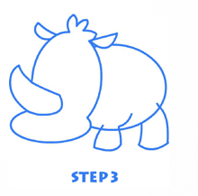how to draw a rhinoceros st3