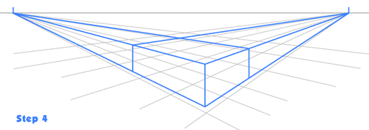 2 point perspective drawing step 4