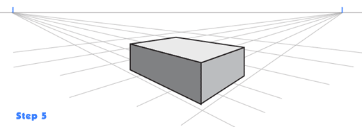 2 point perspective drawing step 5