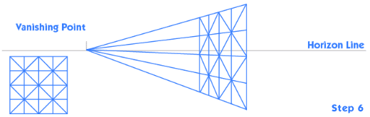 1 point perspective Step 6