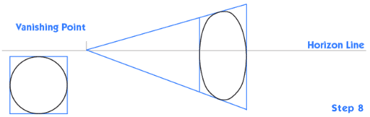 1 point perspective Step 8