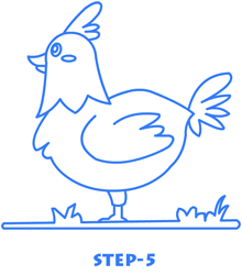 cartoon chickens step 5