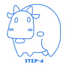 cartoon cow drawing Step 4