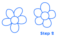 cartoon flowers step 2