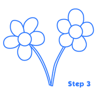 cartoon flowers step 3