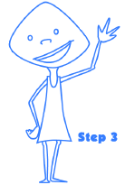 cartoon girl step 3