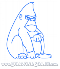 how to draw a cartoon gorilla st4