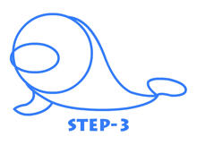 cartoon manatee drawing step 3