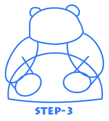 cartoon panda drawing step 3