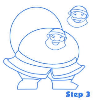 cartoon santa drawing step 3