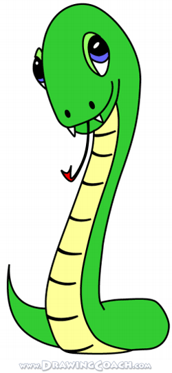 how to draw a cartoon snake final