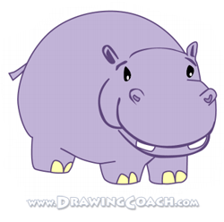 how to draw a cartoon hippo final