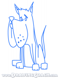 how to draw a cartoon dog st4