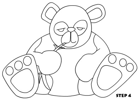 cartoon panda drawing step 4