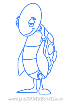 how to draw acartoon turtle st4